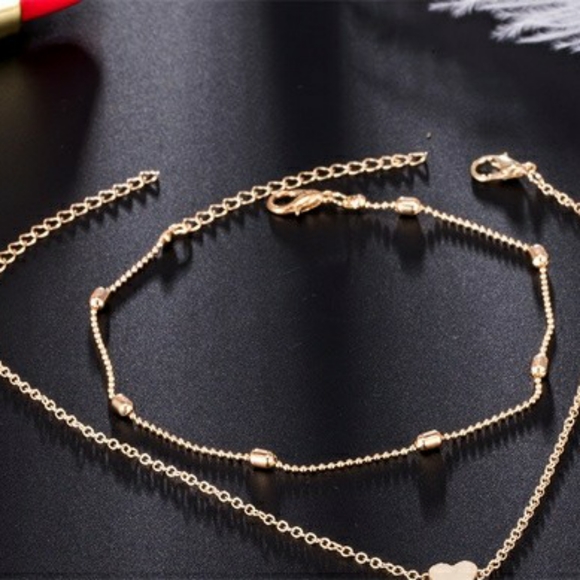 2 Pcs Stackable Dainty Anklet Set - Picture 3 of 6